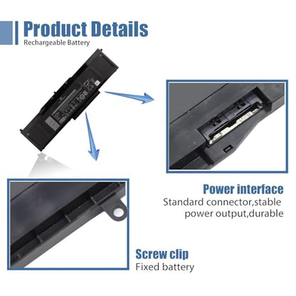 VG93N Laptop Battery Compatible with Dell Latitude 15 5580 5590 5591 E5580 E5590 E5591 Precision 15 3520 3530 M3520 M3530 Series Notebook WFWKK 0WFWKK 11.4V 92Wh 7666mAh 6-Cell - size: 13.05*3.72*0.28 inch VG93N