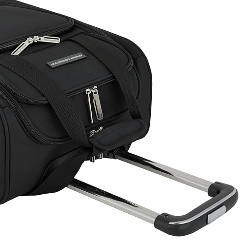 French Connection 16" Underseat Carry-On Luggage with USB/USB-C Ports, Black - color: Black