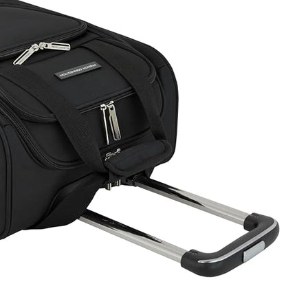 French Connection 16" Underseat Carry-On Luggage with USB/USB-C Ports, Black - color: Black