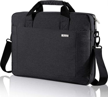 Voova 15.6-15 Inch Laptop Bag, Computer Bag, MacBook Bag, Black | Expandable splash-proof laptop messenger bag with removable strap; fits notebooks, MacBook, HP, Dell, Lenovo and Asus - color: Black, size: 14-15.6 Inch