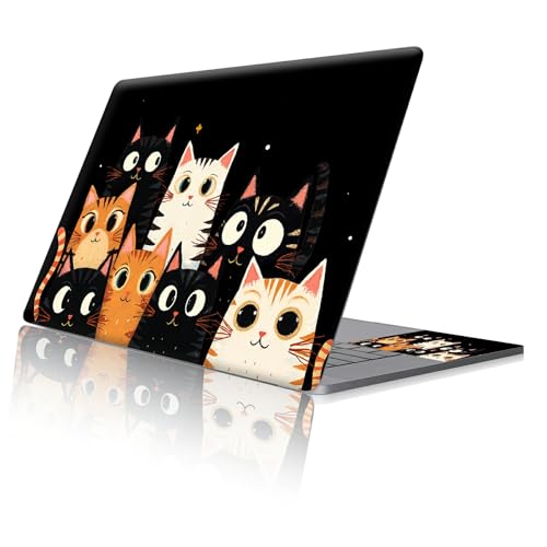 Reusable Universal Laptop Skin Sticker, Cut to Fit for 11.6–15.6 Inch Laptops, Waterproof Protective Film, No-Residue - Funny Cats - color: Funny Cats