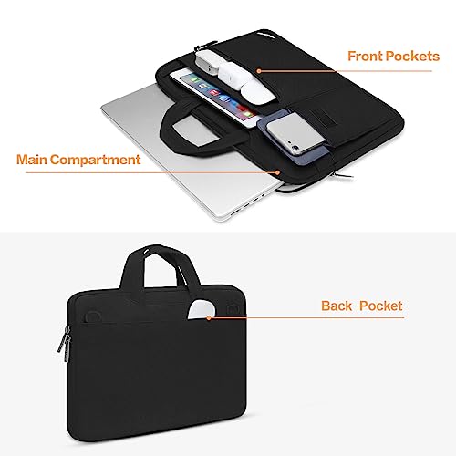 MOSISO Laptop Shoulder Bag Compatible with MacBook Air/Pro,13-13.3 inch Notebook,Compatible with MacBook Pro 14 inch M5 M4 M3 M2 M1 2026-2021,Polyester Flapover Briefcase Sleeve Case, Black - color: Black, size: 13.3 inch