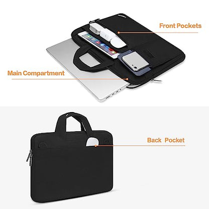 MOSISO Laptop Shoulder Bag Compatible with MacBook Air/Pro,13-13.3 inch Notebook,Compatible with MacBook Pro 14 inch M5 M4 M3 M2 M1 2026-2021,Polyester Flapover Briefcase Sleeve Case, Black - color: Black, size: 13.3 inch
