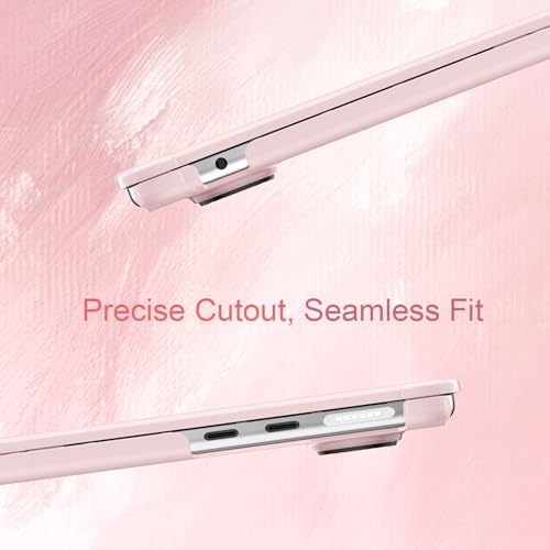 AKIT Compatible with MacBook Air 13 inch Case M5 2026 2025-2022 M4 M3 M2 A3449 A3240 A3113 A2681, [Anti-Cracking] Soft TPU Bumper+Keyboard Cover Cover for MacBook Air 13.6 inch, Pink Clear - color: Pink Clear