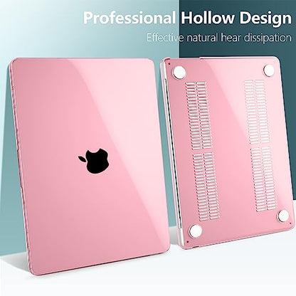 for MacBook Air 15 Inch Case M5 M4 M3 M2 (2026-2023) A3448 A3241 A3114 A2941, Protective Hard Shell Cover Compatible with Touch ID & Liquid Retina Display - Crystal Pink - color: Crystal Pink