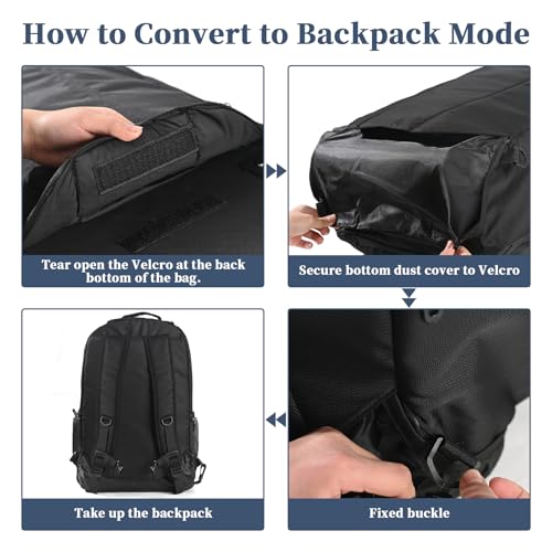 Rolling Backpack with Wheels, Roller Backpack for 17.3 Inch Laptop | 40L Water Resistant Wheeled Laptop Backpack, Flight Approved Carry on Luggage for Men Women Business Travel College, Black - color: Black