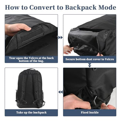 Rolling Backpack with Wheels, Roller Backpack for 17.3 Inch Laptop | 40L Water Resistant Wheeled Laptop Backpack, Flight Approved Carry on Luggage for Men Women Business Travel College, Black - color: Black