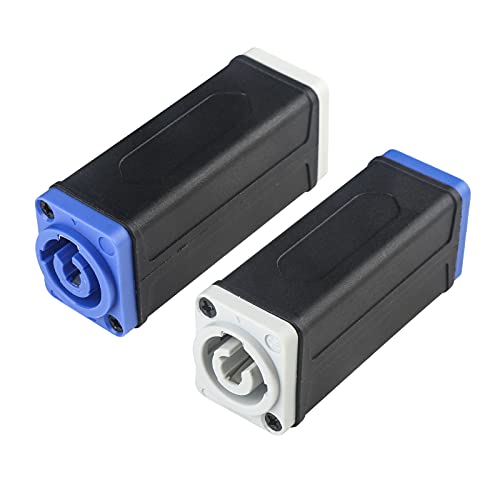 MAD OWL 2 Packs Powercon to Powercon Male and Female Powercon Connectors Extension Adapter 13 AWG, Male and Female Powercon Jack Powercon in Connector Ac Power Connectors Powercon Plug