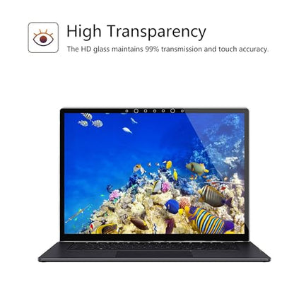 Megoo ArmorShield Screen Protector for Microsoft Surface Laptop 6/5/4/3/2/1 13.5 Inch, Tempered Glass, Scratch Resistant, Touch Sensitive, HD Clear, Easy Installation, 2-Pack - size: Laptop 1–6 13.5"