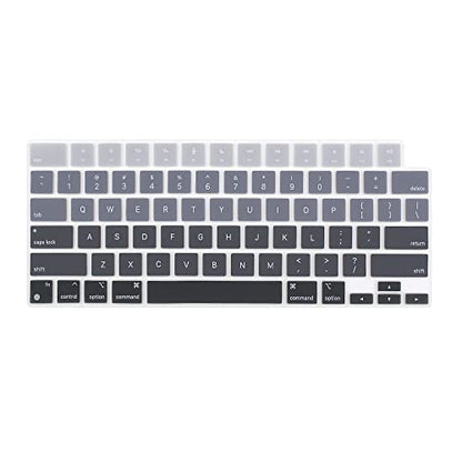 ProElife Keyboard Cover Skin for MacBook Air 13/15 Inch M5 M4, Ombre Gray | US Enter, Ultra Thin (0.26 mm), Silicone Protective Skin, Easy to Apply, Washable & Reusable, Dust-proof, Precision Molded - color: Ombre Gray