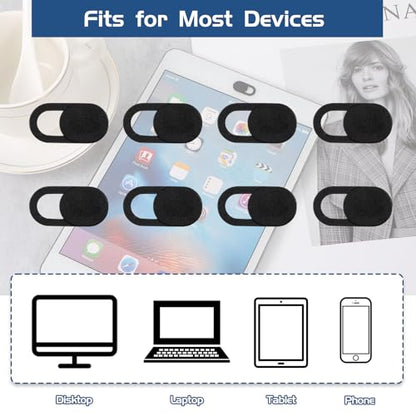 JJUNW 50 Pcs Webcam Cover Slide, 0.023 Inch Ultra-Thin Universal Laptop Camera Cover Slide Webcam Cover for Laptop, Computer(Black) - color: Black