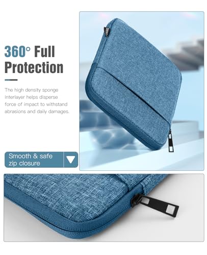 TiMOVO 8-9 Inch Tablet Sleeve with Pockets, Blue | Fit iPad mini 7 (A17 Pro, 2024) / mini 6 (8.3", 2021) / 5/4/3/2/1, Portable Protective Carrying Bag Case - color: Blue, size: 8-9 Inch