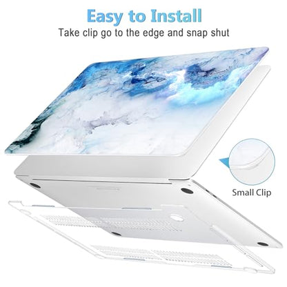 Mektron Case for MacBook Pro 16 inch A2141 (2020 2019 Release) with Touch bar & Touch ID, Ultra Thin Clear Hard Laptop Cover Keyboard Skin Screen Protector, Cloud & Lightning - color: Cloud & Lightning