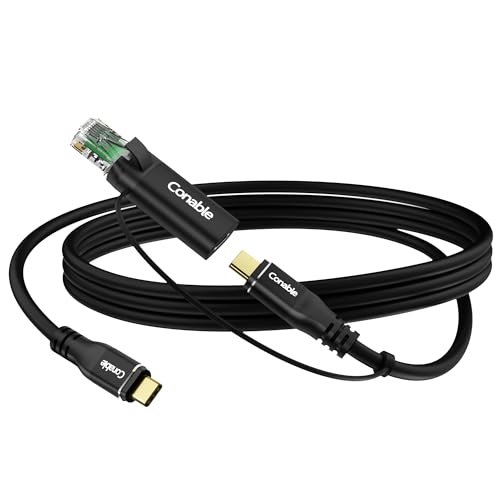 USB C to Ethernet Cable 10FT, 2-IN-1 USB C to RJ45 Adapter (1Gbsp Ethernet) & USB C Cable (10G/4K/100W), Thunderbolt 4/5 Compatible, Ideal for MacBook, iPad Pro, XPS, Surface Pro, Essential for Travel - size: 10 FT