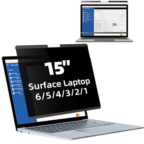 Mamol Magnetic Privacy Screen for 15 inch Surface Laptop 6/5/4/3/2/1, Removable Anti Spy Glare Blue Light Filter, Microsoft Surface Laptop Privacy Screen Protector 15 in - size: 15 Inch Surface Laptop 5/4/3/2/1
