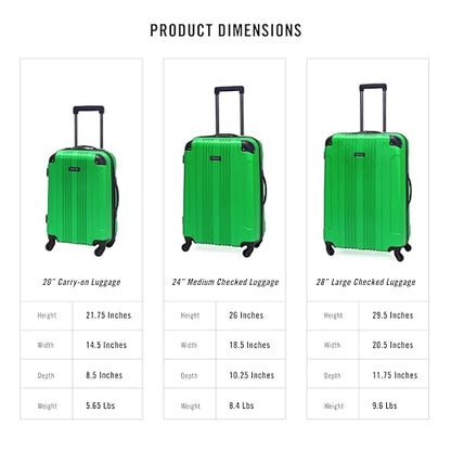 Kenneth Cole REACTION Out of Bounds Lightweight Hardshell 4-Wheel Spinner Luggage, Kelly Green, 2-Piece Set (20" & 28") - color: Kelly Green, size: 2-Piece Set (20" & 28")