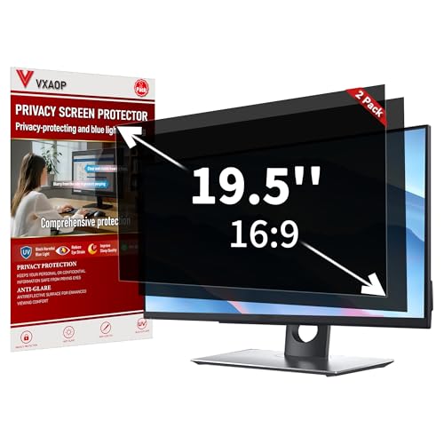 [2-Pack] 19.5 Inch Computer Privacy Screen Filter(16:9 Aspect Ratio) | Removable,Anti Glare & Blue Light Blocking,Compatible with HP Dell LG ASUS Acer Samsung Lenovo ViewSonic Monitor - size: 19.5'' Widescreen (16:9)