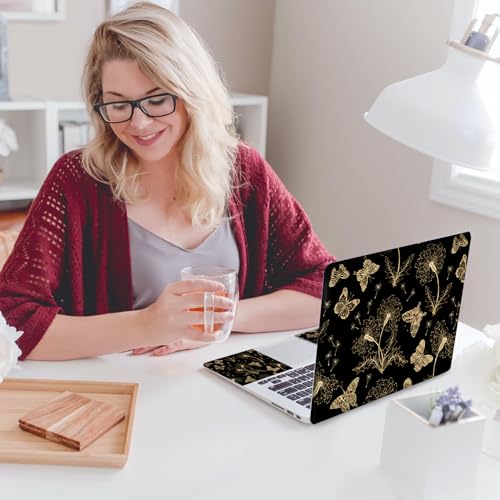 ArtSo Laptop Skin Sticker Decal,16.5 17 17.3inch Laptop Netbook PC Notebook Universal Vinyl Reusable Skin Sticker Cover Personalized Art Case Protector, Golden Butterfly - color: Golden Butterfly