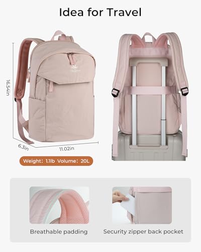 School Backpack for Teens, College Backpack Fits 15.6 Inch Laptop | Travel Backpack for Men Women, Book Bag, Casua Daypack, Water Resistant Fabric, Scratchproof Laptop Compartment (Pink) - color: Pink