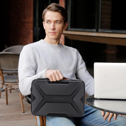 MOSISO Laptop Sleeve 15.6 inch, Geometric EVA Computer Bag Carrying Case | Handle Compatible with MacBook Pro 16, HP, Dell, Lenovo, Asus Notebook&35L Laptop Backpack with USB Charging Port, Black