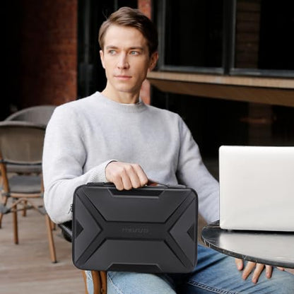 MOSISO Laptop Sleeve 15.6 inch, Geometric EVA Computer Bag Carrying Case | Handle Compatible with MacBook Pro 16, HP, Dell, Lenovo, Asus Notebook&35L Laptop Backpack with USB Charging Port, Black