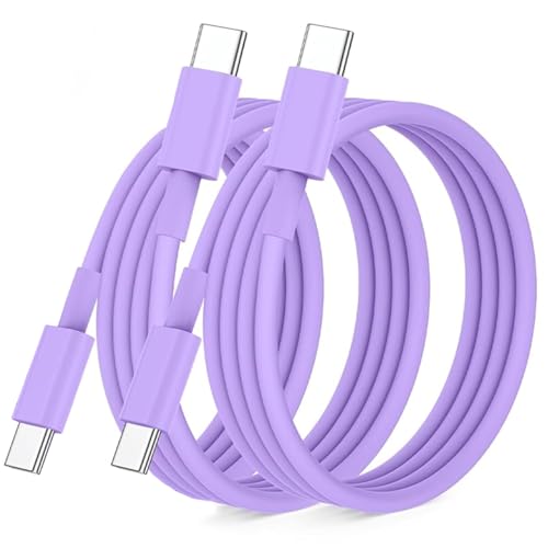 Essri USB C to USB C Cable 3FT for Apple iPhone 16 15 Charger Cord,2Pack 60W C to C Cable Fast Charging Wire for iPhone 16 15 Pro Plus Pro Max iPad Pro/Air MacBook Pro/Air,for Galaxy S24 S23 -Purple - color: Purple, size: 2Pack 3Feet 60W
