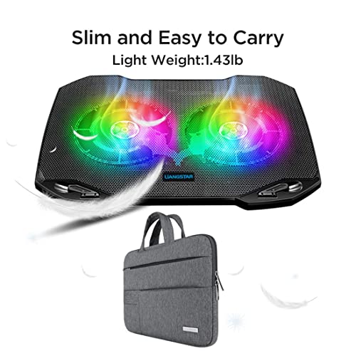 Laptop Cooling Pad, RGB Colorful Laptop Cooler 6 Quiet Fans & 2 Big Fans