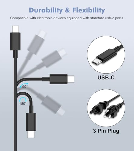 100W 65W USB C Charger Compatible with ASUS ROG Ally/Ally X ROG Flow ZenBook Zephyrus Lenovo Dell HP Acer Gaming Laptop Type C Computer AC Adapter 1.5m 5A USB-C Output Cable PD 3.0