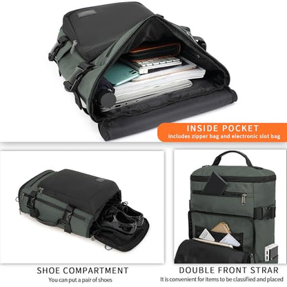 Kalesi Gym Duffle Bag Backpack 4-Way Waterproof with Shoes Compartment for travel Sport Hiking laptop - color: Business-grey