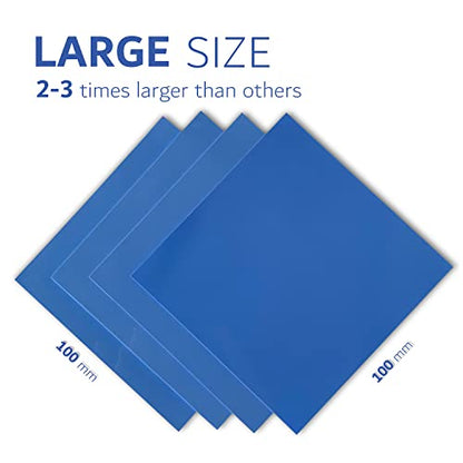 4 Pack Thermal Pad, 100 x 100 mm x [0.5 mm + 1 mm + 1.5 mm + 2 mm] Silicone Cooling Pad 6 W/m.K GPU Non Conductive Heat Resistance Extreme Odyssey Cover for Laptop Heatsink CPU GPU SSD IC LED Cooler - color: 6W Blue, size: 100x100mm-4 Pack