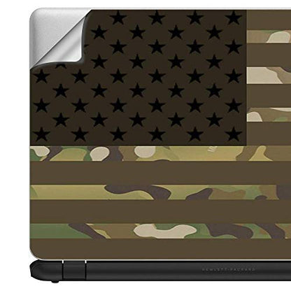 Flags | Custom Fit Made to Order Laptop Notebook Skin Vinyl Sticker Cover Decal Fits 13.3" 14" 15.6" 16" HP Lenovo Apple Mac Dell Compaq Acer American Flag camo Military Service USA Desert - color: Style 3