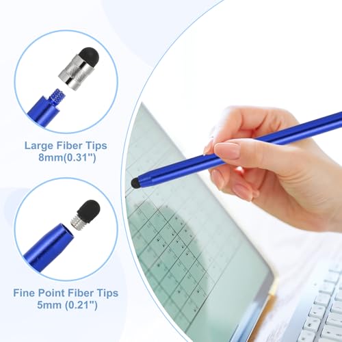 PATIKIL 5 Pcs Stylus Pens for Touch Screen, 2 in 1 High Sensitivity Universal Pen Capacitive Stylus for Phone Tablets Laptop Touch Screen Devices, Blue - color: Sapphire