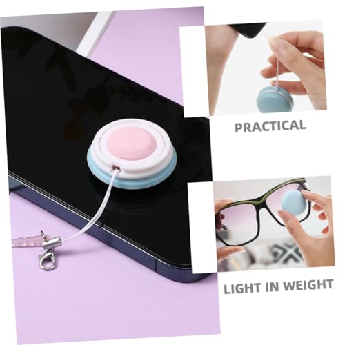 PartyKindom 6Pcs Screen Cleaning Cloths Macaron Phone Lens Cleaner Portable Eyeglass Clean for Phones Screens Cameras Convenient Key Hanging Decor