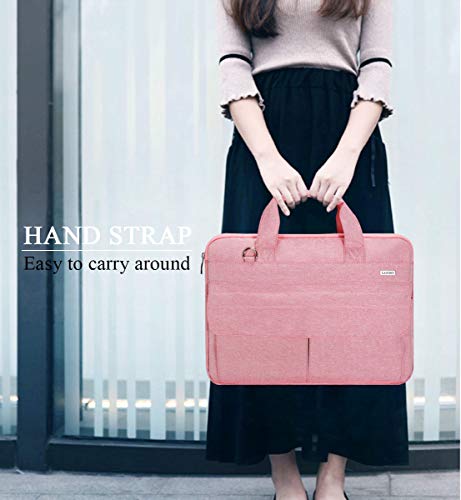 LANDICI Laptop Bag Case 17 17.3 inch for Women, Waterproof Computer Cover Bag Compatible with MacBook 17, 17-18 Inch HP Acer Dell ASUS Laptop, Slim Briefcase with Shoulder Strap, Pink - color: Pink, size: 17-17.3 Inch