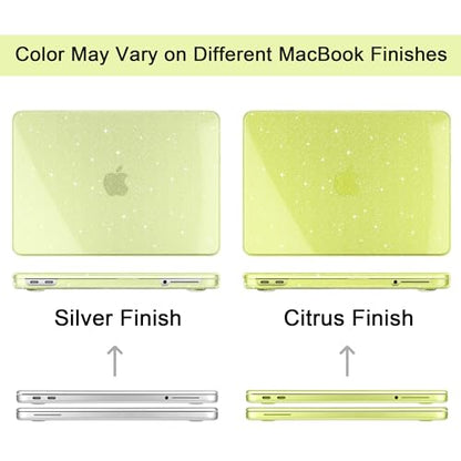 DONGKE Glitter Case for MacBook Neo 13 Inch 2026 (Model A3404 | A18 Pro Chip) | Clear Sparkly Hard Shell Cover with Screen Protector | Keyboard Cover & 2 USB-C Adapters - Bling Citrus - color: Bling Citrus