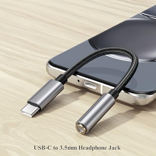 USB C to 3.5mm Headphone Jack Adapter for Samsung Galaxy A16 A17 A35 A37 A56 5G S23 S24 S25 S26 Ultra, Google Pixel 10a/Pro 9a 8, Motorola razr, iPhone, iPad Air, iPad Pro, 2 Pack