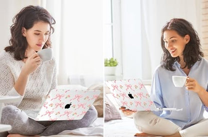 Tuiklol for 2026 MacBook Neo 13 Inch A18 Pro Chip Case, (Model A3404) Anti-Scratch Anti-Drop Slim Hard PC Shell Case with Shockproof Protective MacBook Neo Laptop Cover, Pink Bow Floral - color: Pink bow floral