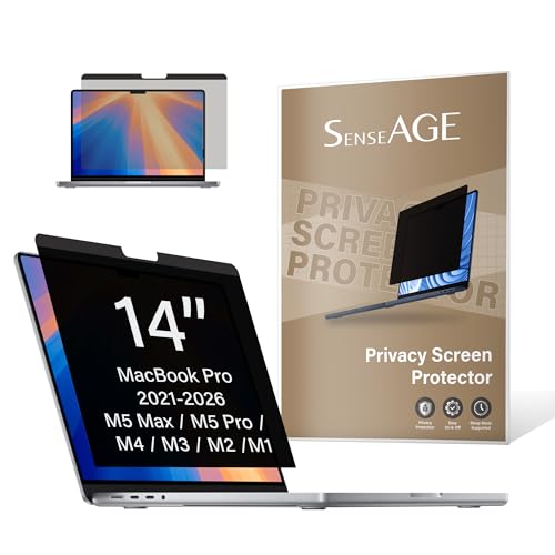 SenseAGE Magnetic Privacy Screen Filter For MacBook Pro 14 Inch (2021-2025, M1, M2, M3, M4, M5, Pro, Max), Removable Privacy Screen Protector, Anti Glare Blue Light, Compatible with MacBook Pro 14 inch - size: MacBook Pro 14 inch (2021-2024 M1/M2/M3/M4)