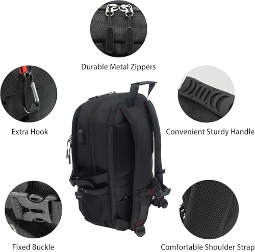 Travel laptop backpack, Extra Large 65L Traveling College Backpack,Large Capacity Backpack for Men Women,Fits 17 Inch Computer, USB Charging Port, Black - color: 65l Black With Shoes Storage Bag