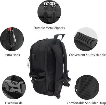Travel laptop backpack, Extra Large 65L Traveling College Backpack,Large Capacity Backpack for Men Women,Fits 17 Inch Computer, USB Charging Port, Black - color: 65l Black With Shoes Storage Bag