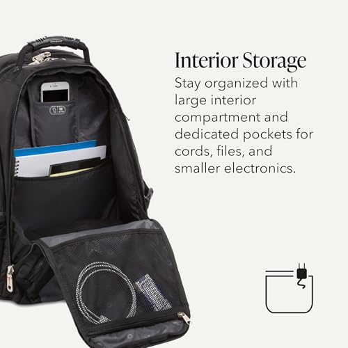 SWISSGEAR 1900 ScanSmart Laptop Backpack, Fits Most 17-Inch Laptops, TSA-Friendly Lay-Flat Design, RFID Protection, and Tablet Pocket, Black, 31L, 18.5-Inch - color: Black/Grey
