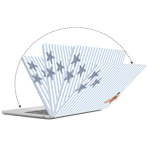 G JGOO Compatible with MacBook Air 13 inch Case 2026 2025-2022 M5 A3449 M4 A3240 M3 A3113 M2 A2681, Plastic Hard Shell for MacBook Air 13.6 inch Case + Keyboard Cover + Screen Protector, Blue Stripe - color: Blue Stripe