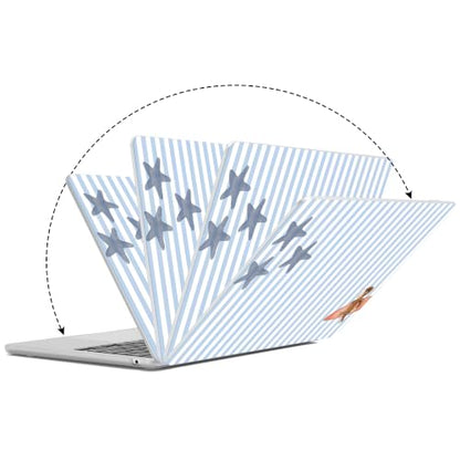 G JGOO Compatible with MacBook Air 13 inch Case 2026 2025-2022 M5 A3449 M4 A3240 M3 A3113 M2 A2681, Plastic Hard Shell for MacBook Air 13.6 inch Case + Keyboard Cover + Screen Protector, Blue Stripe - color: Blue Stripe