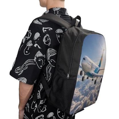 17-Inch Laptop Backpack Water-Resistant Airplane Daypack with Shoulder Strap Lightweight Casual Rucksack for Travel Commuter Hiking Outdoor Activities 20l Black