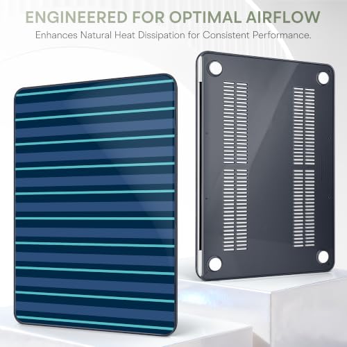 Compatible with MacBook Neo 13 inch (2026 Release A3404) (A18 Pro) with Liquid Retina Display, Printed Slim Protective Case with Screen Protector & Keybaord Cover, Deep Bleu Lines - color: Deep Bleu lines