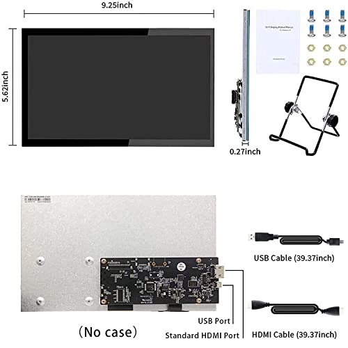 Raspberry Pi Screen 10.1 Inch Touchscreen Monitor 1024x600 Portable HDMI Monitor 16:9 IPS Screen Display for Raspberry Pi 5/4/3/2/Zero/B/B+ Win11/10/8/7, Free-Driver