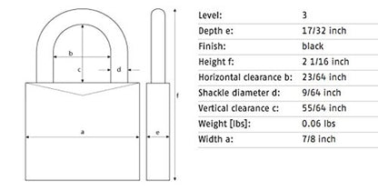 ABUS 145/20 Non-TSA Small Combination Lock for Luggage, Backpack, Resettable, Black - color: Black, size: 20 mm