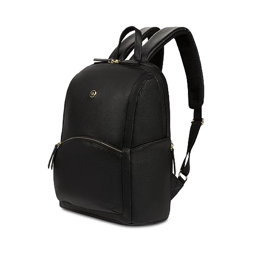SwissGear Serenity Luxe Women's Laptop Backpack, Laptop Bag Fits Most 13-Inch Laptops, Black, 16 Inches - color: Black