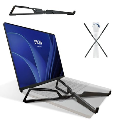 Portable Laptop Stand - Adjustable Foldable Riser, 10-16" (Black) - color: Black