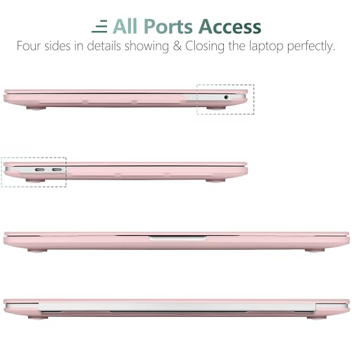 for MacBook Pro 13 inch Case 2023 2022 2021 2020 Release Model: A2338 M2/M1 A2289 A2251 with Touch Bar & Touch ID, Frosted Matte Plastic Hard Shell Case & Keyboard Cover, Solid Pink - color: Solid Pink